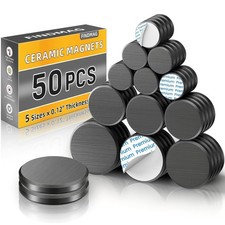 Small Magnets for Crafts with Adhesive Backing, 5 Different Size, 50Pcs Stron...