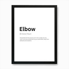 Elbow Definition Meaning Art Print Framed Wall Art Poster Canvas Print Picture