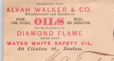 c1880s Alvah Walker & Co Sperm Oil Lard Mecca & Spindle Oils Boston MA Cover