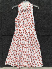 Cato Womens Plus Size XS Cherry Print Button Down Sleeveless Dress Cherries