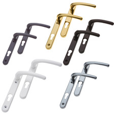 Fab Fix Windsor UPVC Lever Door Handles 92pz 122mm Screw Centres Short Backplate