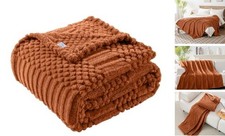 50x70 Inch Throw Blanket - Soft  Fluffy Fleece, Cute  XL Throw 50x70 Rust