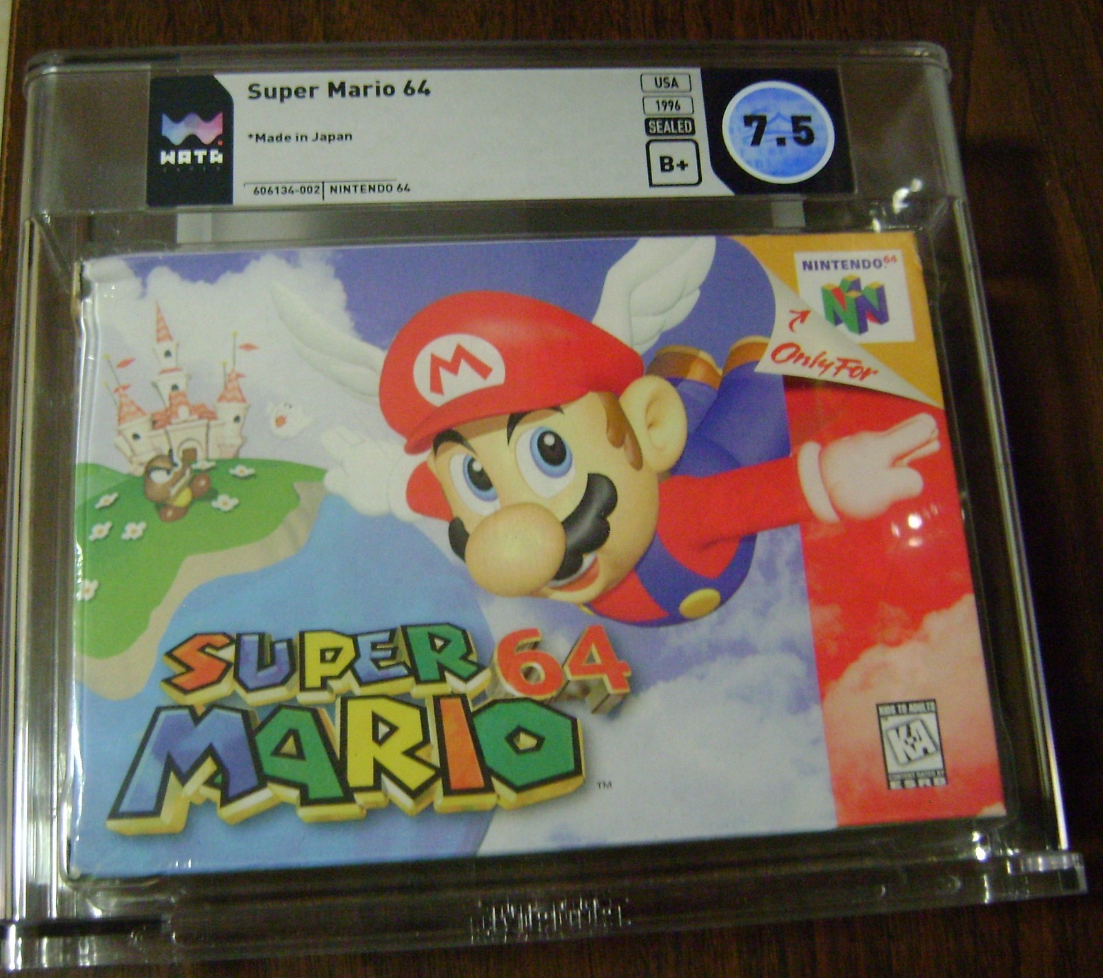 Super Mario 64 GRADED WATA 7.5 B+ Sealed New Nintendo 64 N64 HOLLY GRAIL