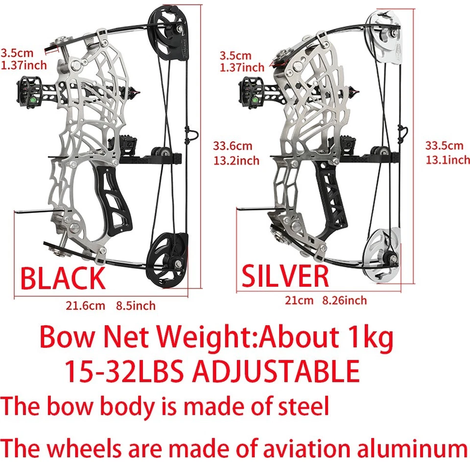 13" Mini Compound Bow Arrows Set 15-32lbs Archery Hunting Shoot Right Left Hand - Image 4 of 4
