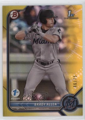 2022 Bowman 1st Edition Yellow Foil 46/75 Brady Allen #BPPF-36 0xh3