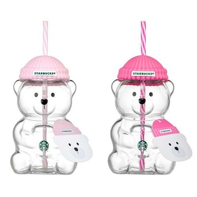 Starbucks Korea Bearista Glass Cold Cup 591ml Baby Pink Barbie 