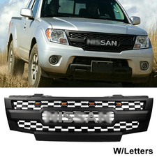 Grille For 2009-2016 Nissan Frontier Grill Wled Lights And Emblem Matte Black