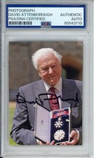 DAVID ATTENBOROUGH SIGNED AUTOGRAPHED KNIGHT GRAND CROSS PHOTO PSA DNA COA