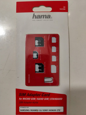 Hama Smart SIM-Karten-Adapter 5 Teile Set Für Smartphone Neu & OVP 