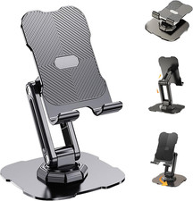 Foldable Phone Stand for Desk 360 Rotatable Height Adjustable Cell Phone Holder