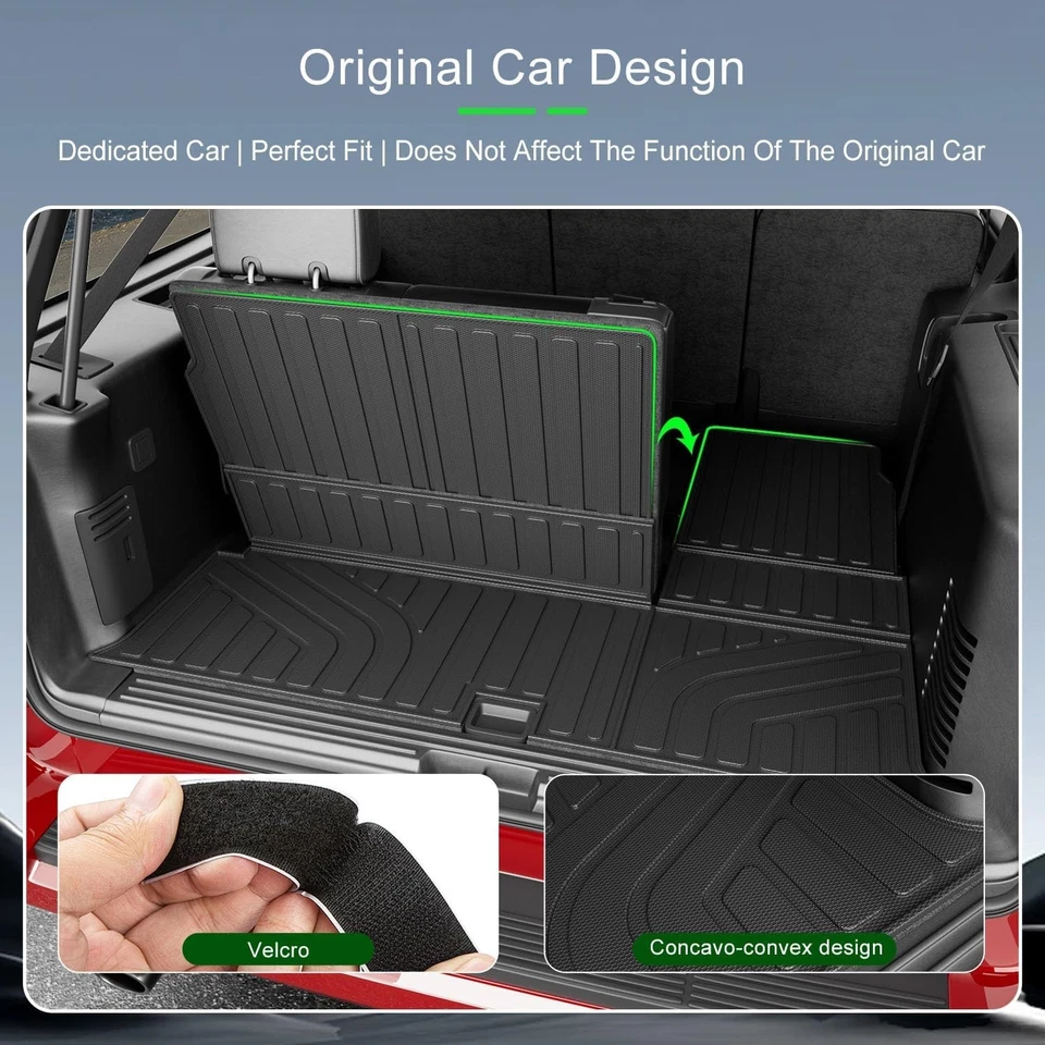 7-Seat Floor Mat Cargo Mat Trunk Liner For 2003-2017 Ford Expedition Navigator - Image 2 of 4