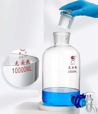 Transparent Amber Reagent Bottles 2500ml 5000ml with Glass Pistons, Lab