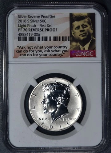 2018-S 50C KENNEDY SILVER HALF REVERSE PROOF SET KM#A202c NGC PF70 A6667