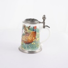 Villeroy & Boch Bierkrug, Bierseidel mit Zinndeckel jahreskrug 2001 Game Birds