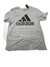 Adidas Essentials Men  s HOB FW22 Big Logo Tee Grey w/ Black Logo