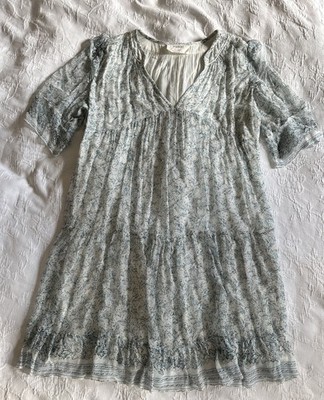 BA&SH The Maggy Dress Size 3 L Boho V neck Ruffles Bash Summer 