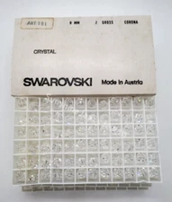 Factory Pack Swarovski Crystal Clear 8mm Faceted Round 5000 Beads; 288pc Vintage