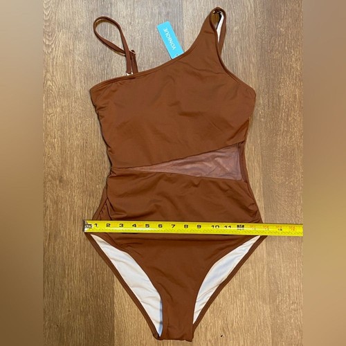 Yonique Women OnePiece OneShoulder Mesh Swimsuit Tummy Control Swimwear- BNWT - Picture 14 of 15