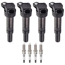 4X Ignition Coils + Iridium Spark Plugs for Hyundai Elantra Kia 273002E000 UF651