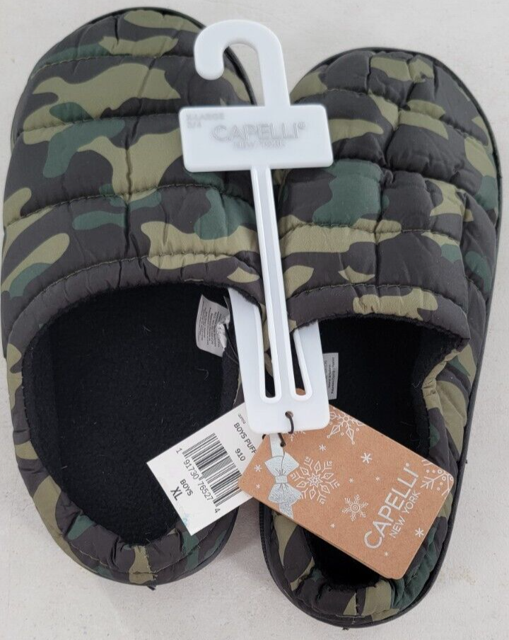 SAOLA Capelli New York Camo Puff Pantofole Fodera in Pile Suola in Gomma Ragazzi X Large 3 4