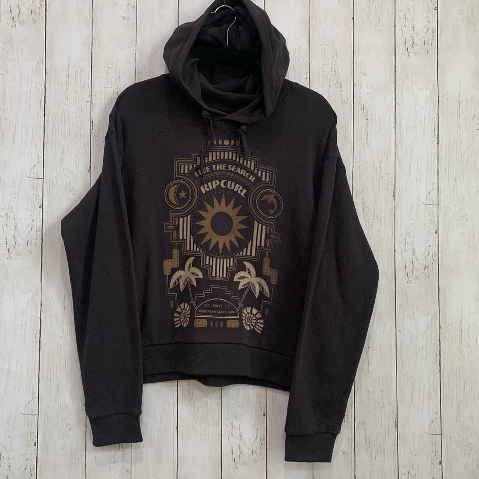 Nuevo con etiquetas Pullover Sudadera con Capucha Rip Curl Pacific Dream 100% Algodón Negro Lavado Talla M Foto 2 de 4