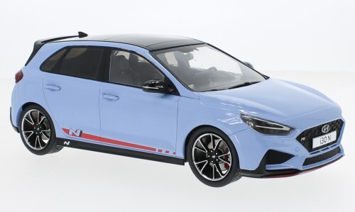 Hyundai i30 2021 miniature 1/18 bleu clair MCG haute finition métal