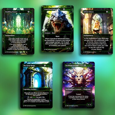 Green EDH Staples | Premium MTG Proxies | 5 Cards | Authentic Blue-Core Paper