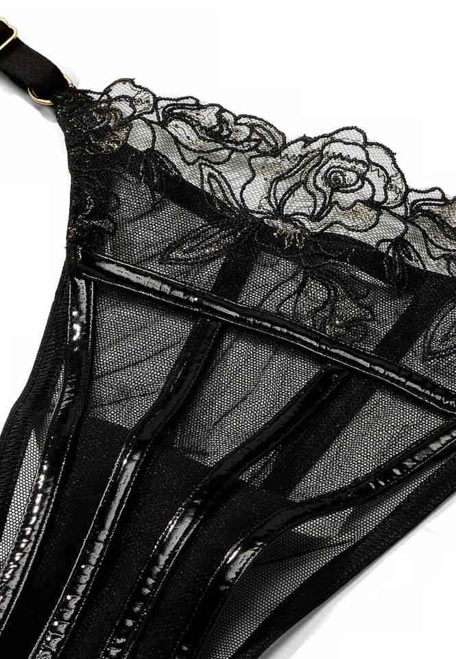 Nuevo con etiquetas Victoria Secret MUY SEXY Midnight Affair imitación cuero braguita brasileña XXL Foto 4 de 4