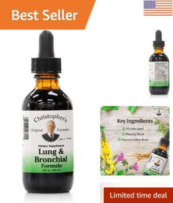 2 oz Natural Lung & Bronchial Support - Fast Absorbing Herbal Wellness Formula