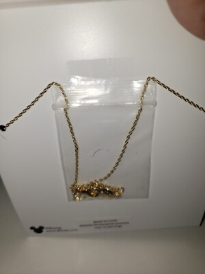 Disney X Baublebar Minnie Mouse Bow Ears, Gold, Crystals Dainty Necklace