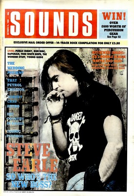 NPBK18 SOUNDS NEWSPAPER COVER 15X11 STEVE EARLE 15/10/1988