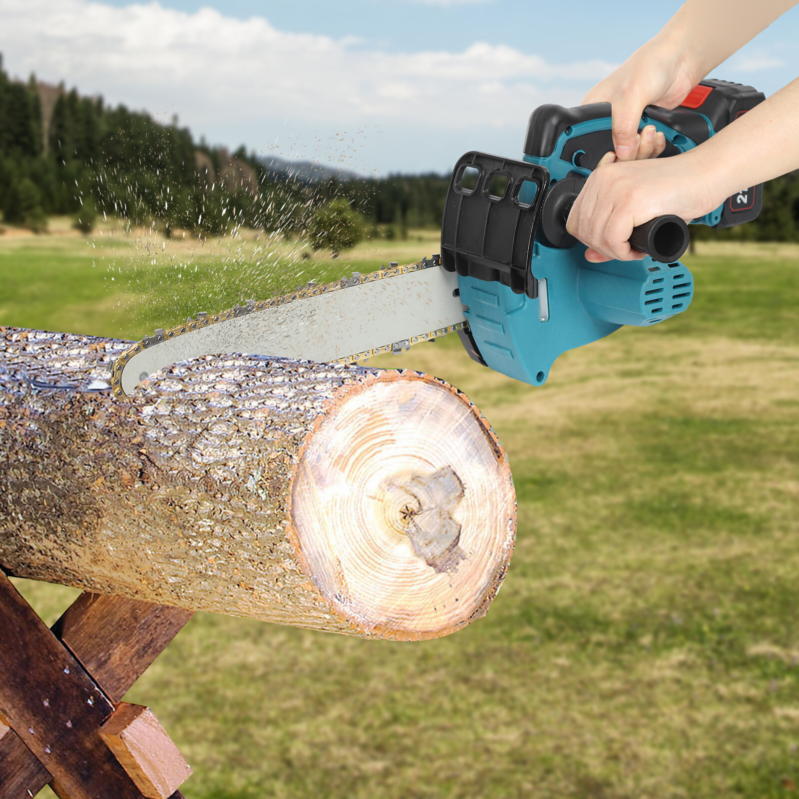 Handheld Rechargeable Chain Saw Electric Chainsaws Trees Cutting Chain Saw