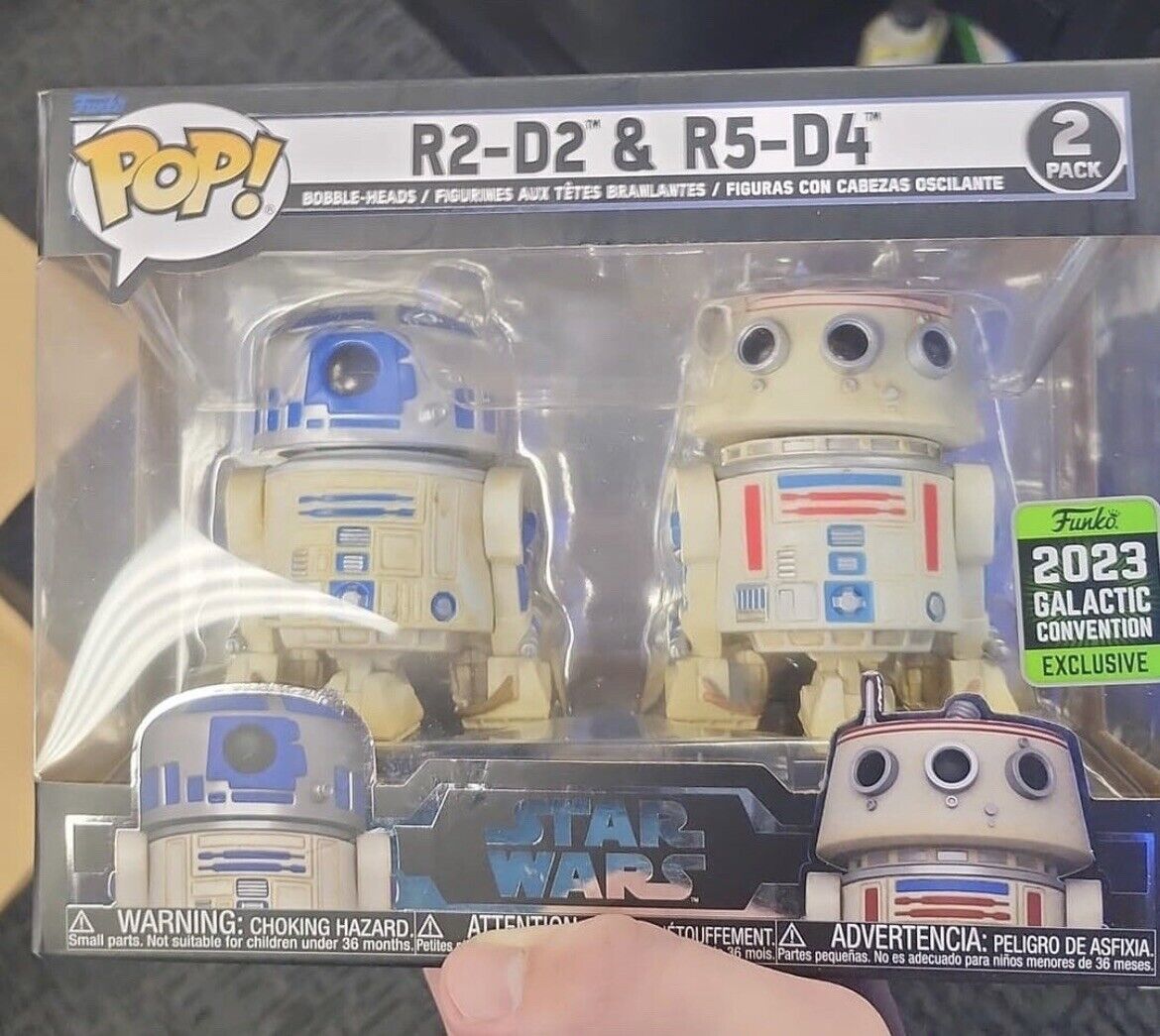 Funko Pop! R2-D2 & R5-D4 2023 Galactic Convention Exclusive Funko Pop! R2-D2 & R5-D4 2023 Galactic Convention Exclusive