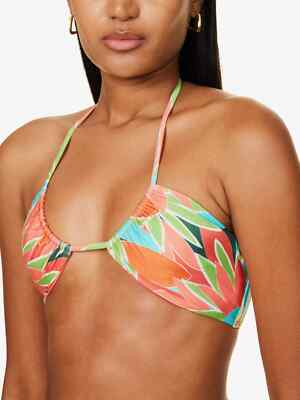 MONDAY SWIMWEAR Copacabana Bikini-Top mit abstraktem Print Stretch-Recycling Nylon-UK 8