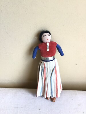 Vtg Handcrafted Artisan Native American Black Hair Female Cloth Rag ...