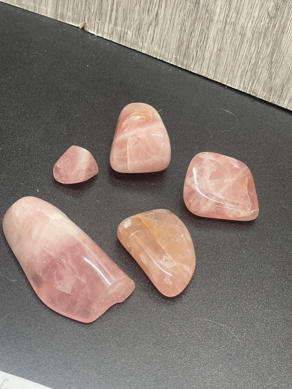 Rose Quartz or Pink Opal Palm 11 total ounces 1" to 3" in size