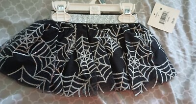 Halloween Tutu Infant 12  Months NWat Black And Silver Spider Web