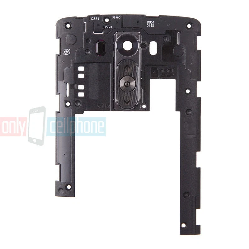 Marco de placa posterior de carcasa trasera original LG G3 original OEM con lente de cámara - NUEVO negro Foto 3 de 4