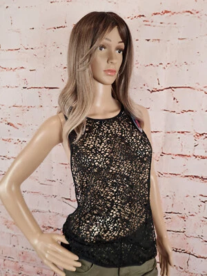 Buffalo Damen Strandshirt Shirt luftig Bademode Top Schwarz 32/34-40/42