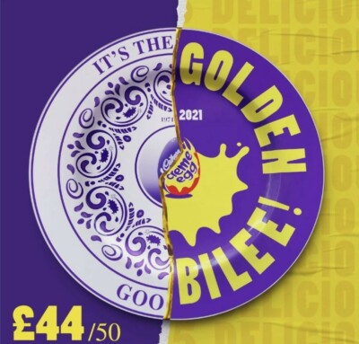Cadbury Creme Ei Golden Goobilee Porzellan Gedenktafel von Elvis 44/50 selten