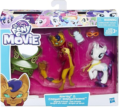My Little Pony: The Movie Rarity & Capper Dapperpaws Styling Friends Set ~New~