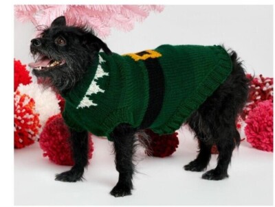 ELF HUNDEMANTEL NUMMER 36 ARAN PULLOVER PULLI STRICKMUSTER SMALL MEDIUM & LARGE