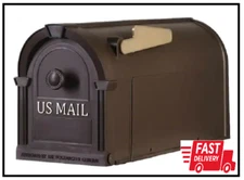Postal Pro Post-Mount Hampton Mailbox in Bronze with Gold Lettering