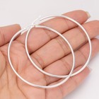 Statement Polished Hoop Earrings In Sterling Silver (3 X 67 Mm - Foto 8