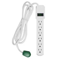 6 Outlet Surge Protector with 6 Ft. Heavy Duty Cord - White