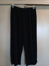 JM Collection Women's Black Elastic Waist Polyester Spandex Pants Sz L