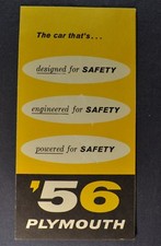 1956 Plymouth Safety Brochure Folder Belvedere Suburban Wagon Excellent Original