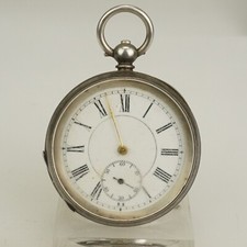 RARE Solid 130 Gr. Antique Silver Pocket Watch Men's mechanical no fusee RAR