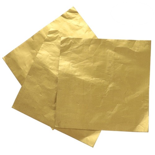 100pcs Aluminium Foil Paper Golden Wrapping Paper Gift Packaging Paper for