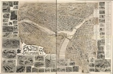 A4 Reprint of American Cities Towns States Map Easton Phillipsburg Nj Pa